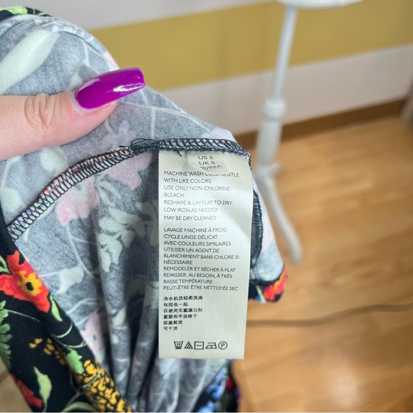 Maeve Anthro Jacquin Floral Business Casual Colorful Puff Sleeves Peasant Blouse - Picture 11 of 15